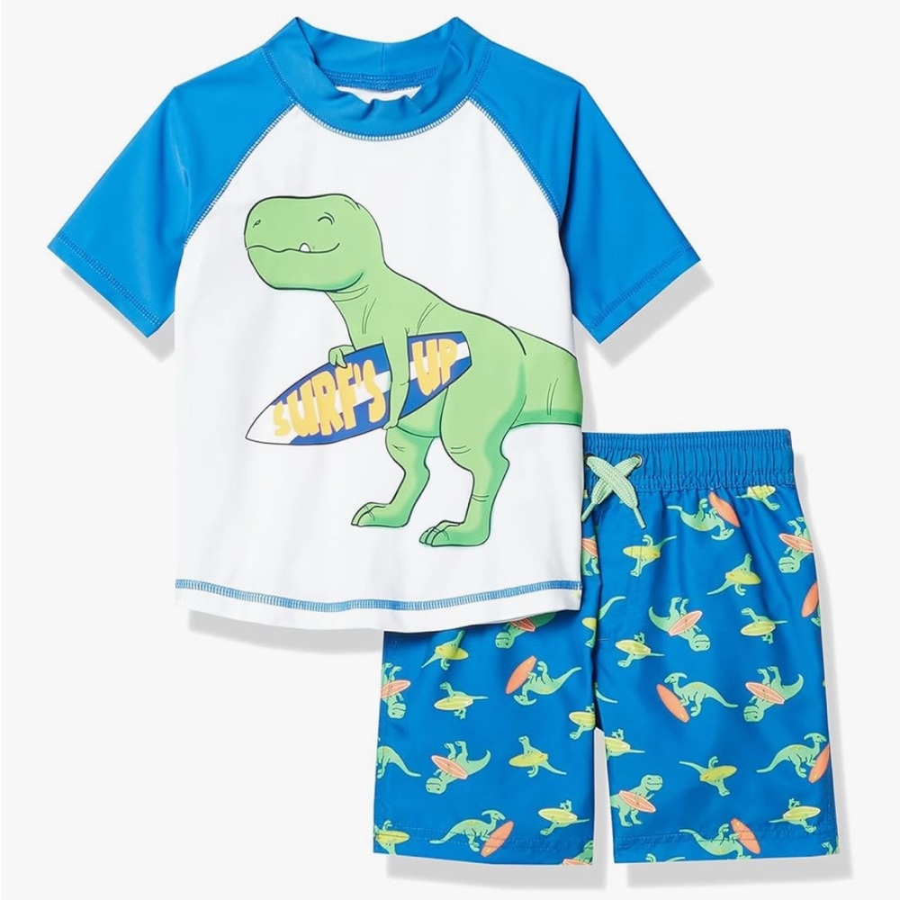 Simple Joys by Carter's Toddlers and Baby Boys' Swimsuit Trunk and Rashguard Set
